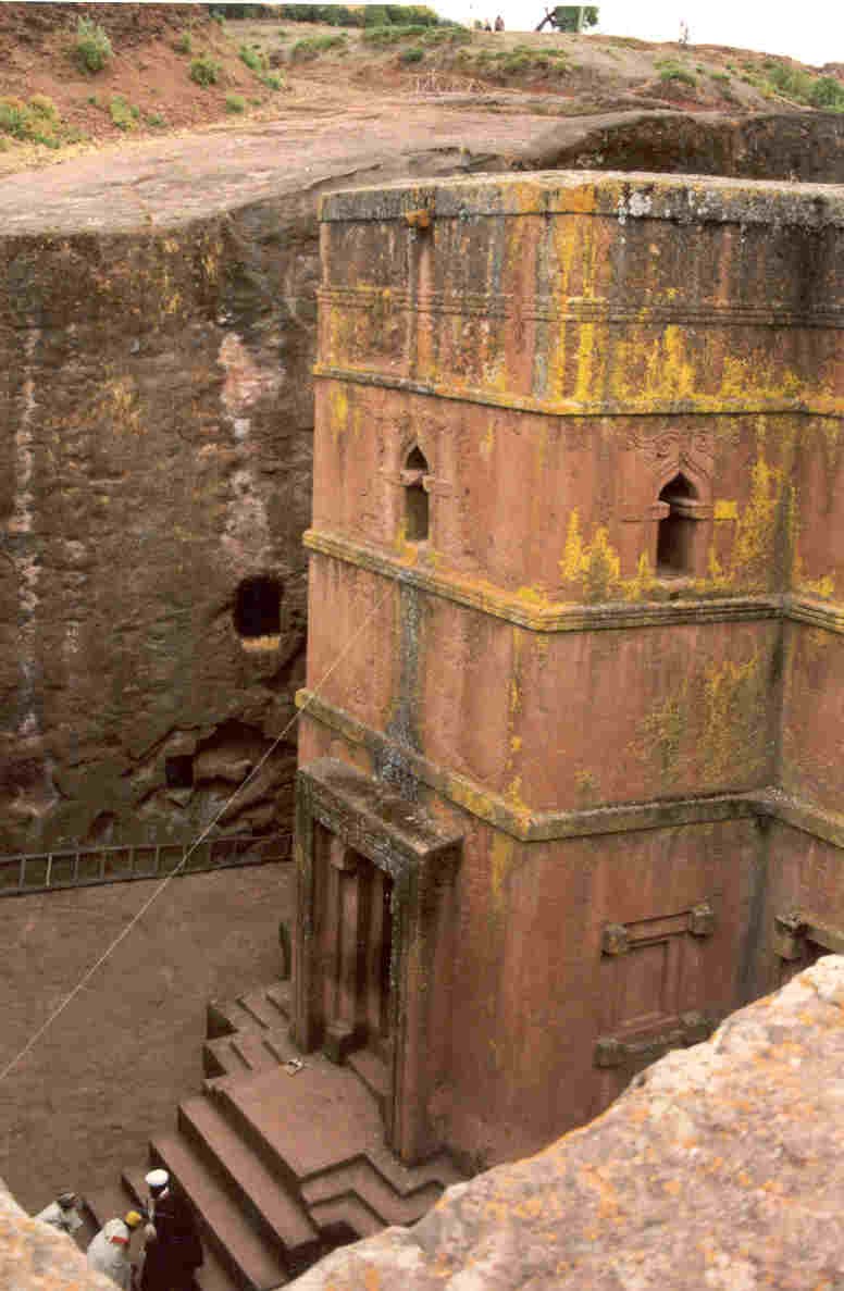 A 13th-century rock-hewn church at Lalibela